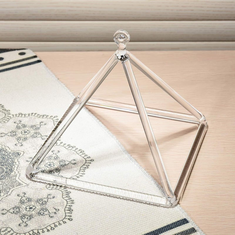 TOPFUND Clear Crystal Singing Pyramid 10 inch with Carrying Case and Quartz Suede Mallet - Image 2